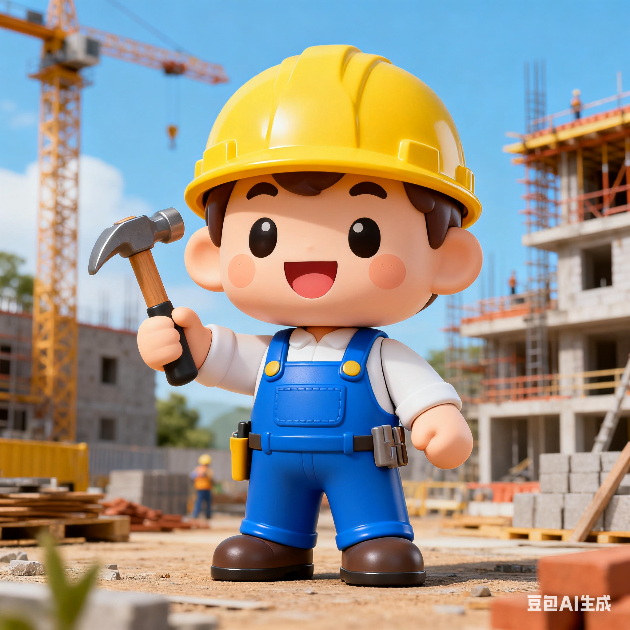 Construction team working together